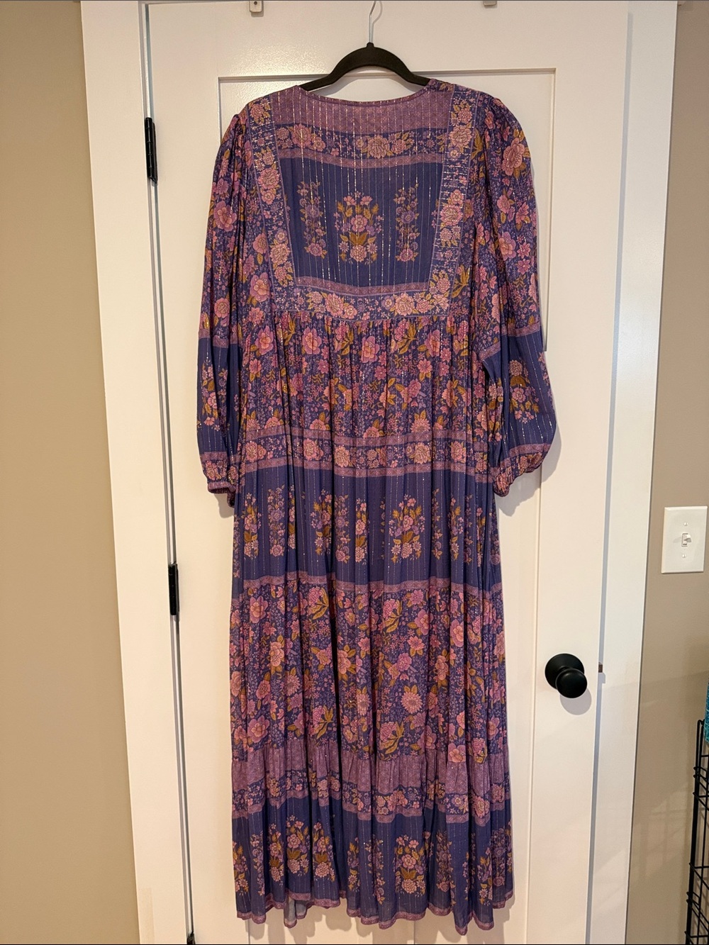 Spell Lavender Floral Maxi Dress with Pink & Yellow Blooms - Picture 3 of 3